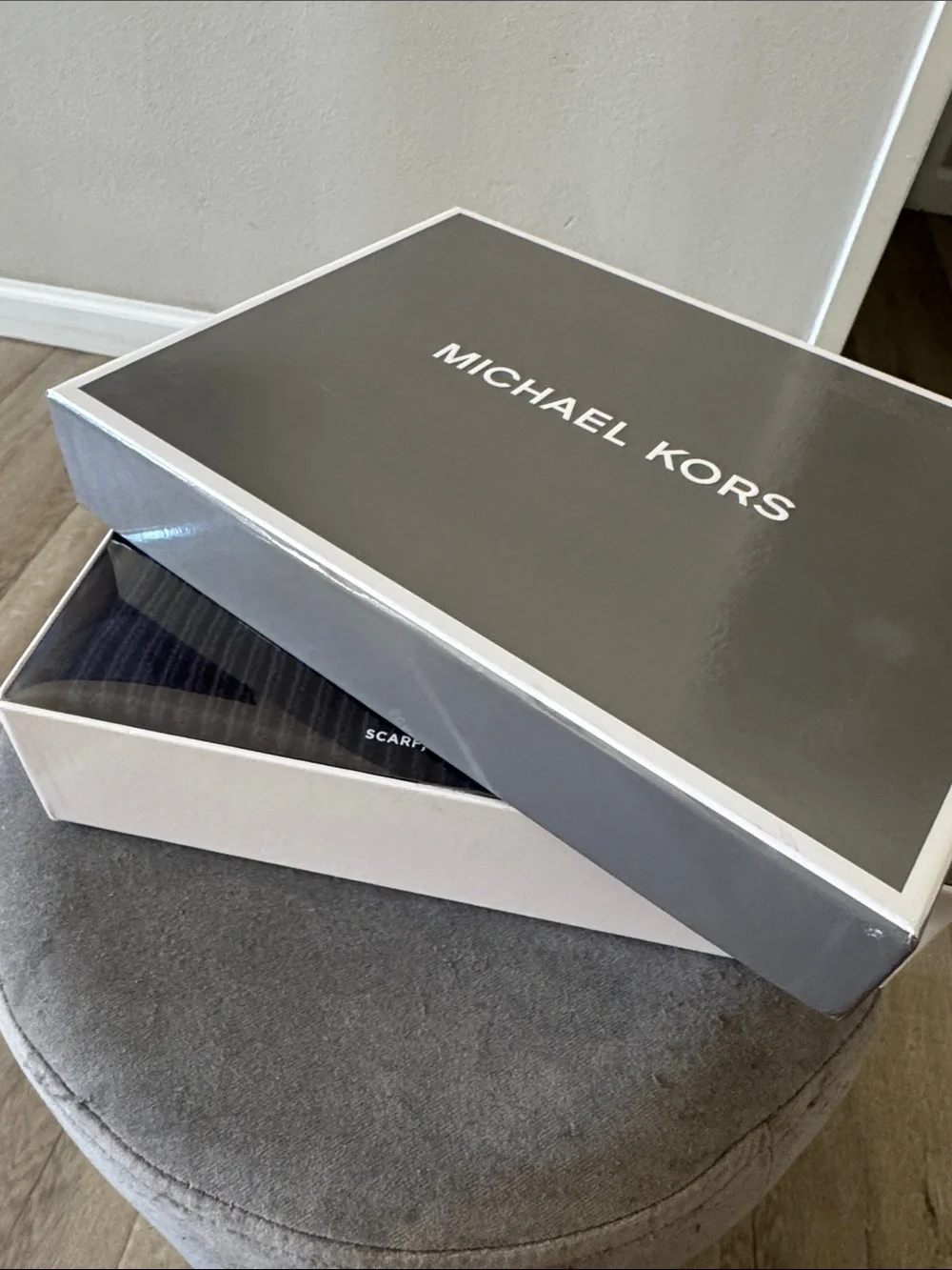 Michael Kors Black Knit Hat, Scarf & Gloves Set